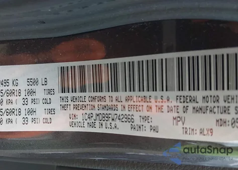 2015 Jeep Cherokee Limited from USA, damaged, VIN 1C4PJMDB9FW742966